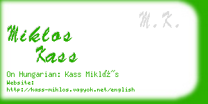 miklos kass business card